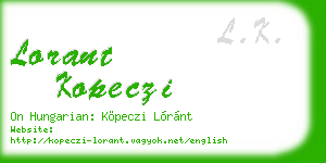 lorant kopeczi business card