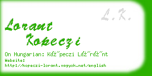 lorant kopeczi business card